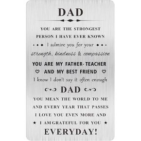 Dad Father's Day Card Gifts - You Mean the World to Me - I Love You Dad Gifts, Birthday