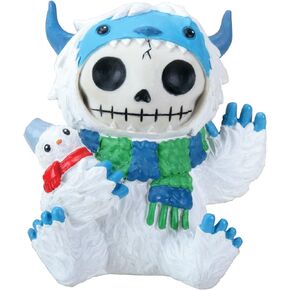 SUMMIT COLLECTION Furrybones Yeti Signature Skeleton in Abominable Snowman Costume Holding a Small Snowman