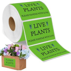 300 pcs Green Live Plants Stickers 2x3 inch Please Handle with Love Stickers Fragile Thank You Shipping Labels for Garden Centers Plants Mailing Delivery Containers Shipping Landscaping,Nurseries