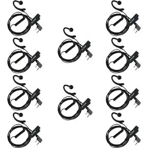 Retevis G-Type Walkie Talkie Earpiece with Mic,Big PTT RT22 RT68 H-777S RT22S RB68,Compatible with Baofeng BF-888S Arcshell pxton Two Way Radios,Earhook 2 Way Radio Earpiece 2 Pin(10 Pack)