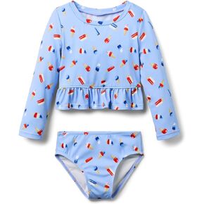 Janie and Jack Girls Popsicle Rashguard Swimsuit (Toddler/Little Big Kid)