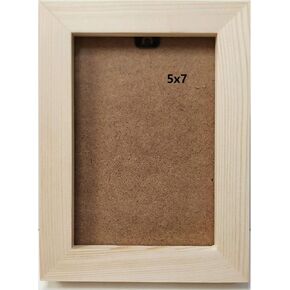 NC 5x7 Photo Frame Solid Wood Frame. Environmental Protection, no Paint. Protection Panel Plastic Material. Wall or Tabletop Display. in Saudi Arabia
