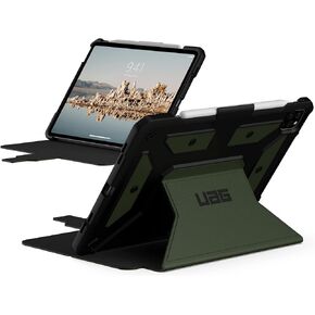 URBAN ARMOR GEAR UAG Designed for iPad Air 10.9 inch Case iPad 5th Generation 2022 Case Green Olive Rugged Smooth Exterior Multi-Angle Viewing Folio w/Pencil Holder Metropolis SE Protective Cover