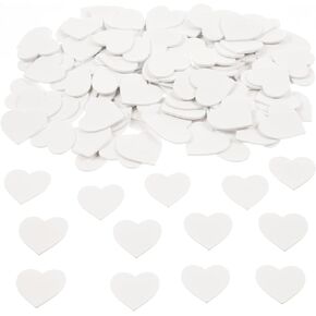 120 Pcs 1.5 Inch White Wooden Hearts for Crafts Small Wood Hearts Cutouts Unfinished Mini Wood Heart Slices Wood Heart Ornaments for DIY Guest Book, Valentine's Day Decor, Wedding Party Favors