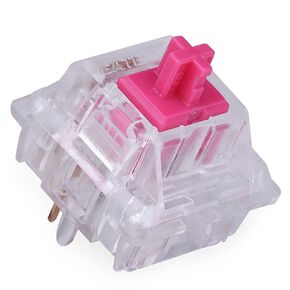 GATERON Aliaz Silent Pink Keyboard Switches, Tactile RGB LED 5 Pin 60gf Black-Plated Spring Key Switches for MX Mechanical Keyboard (35PCS)