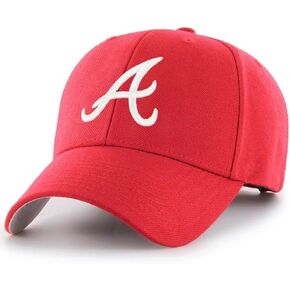 Officially Licensed Atlanta Baseball Team Logo Hat Classic Solid Adjustable Embroidered Cap (Red)