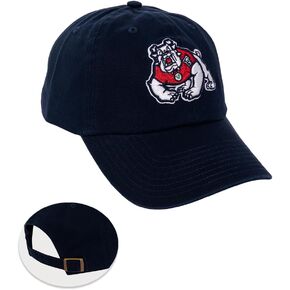 Desert Cactus Fresno State Baseball Hat California State University Bulldogs Cal State Brimmed Embroirderd Hats Cap Adjustable Cloth Strap Adult (Style A) Blue