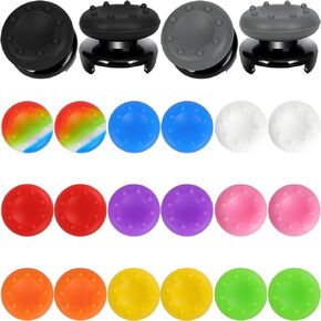 PS5 Controller Accessories for PS4 Controller Grips Thumbstick Grips with 2 Pairs Joystick Grips and 32 Pieces Thumb Caps Controller-3X