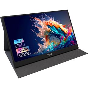 Viewmax Portable Monitor, 15.6 Inch FHD 1080P IPS Display, USB C HDMI Second External Monitor for Laptop, Desktop, MacBook, Phones, Tablet, PS5/4, Xbox, Switch, Built-in Speaker with Protective Case