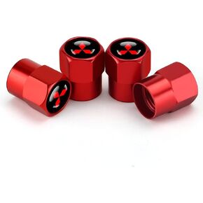 Hisport Hex 016 Red 4pcs Universal Car Tire Valve Stem Caps Air Cover Fit Mitsubishi Accessories