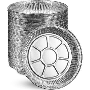 MontoPack 9" Aluminum Foil Pie Pans | Round Disposable Containers with Angled Walls for Tart Baking, Storing, Serving & Reheating | Freezer and Oven Safe, Recyclable | 50-Pack of Cake Tins in Saudi Arabia