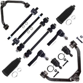 SCITOO 12-PC SET Suspension Kit For Ford Explorer Ranger For Mazda B2500 B3000 B4000 For Mercury Mountaineer Front Upper Control Arm And Ball Joint Inner Outer Tie Rod End Steering Boot Sway Bar Link