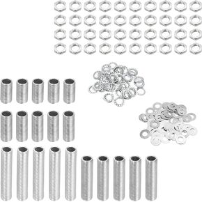 MECCANIXITY Lamp Pipe Kit with Lock Nuts Washers 1/8IP Thread Fasteners Assortment for Chandelier Ceiling Light Repair Assembly DIY Hardware, Pack of 140