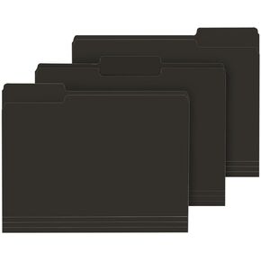 File Folder, PANDRI 120 Pack File Folder, 1/3 Cut Tab, Letter Size, Filing Folder for Office School Business, Black