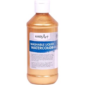 Handy Art Washable Liquid Watercolor 8 ounce, Metallic Gold