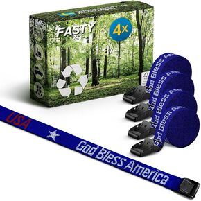 FASTY Lashing Straps — Motorcycle Tie Down Straps Heavy Duty Adjustable Straps | Luggage Straps Moving Straps Cargo Straps | Cam Buckle Straps 4 Pk 12Ft x 1" | 881lb Break Strength Cinch Tork Strap
