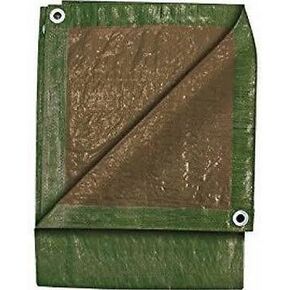 TG KT-WT0418GB Wood Pile Tarp, Green/Brown, 4 x 18-Ft. - Quantity 1