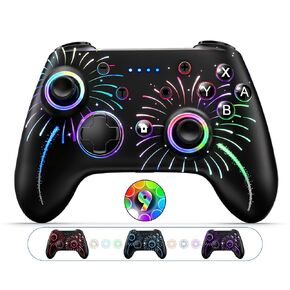 وحدة تحكم Switch Pro اللاسلكية، وحدات تحكم التبديل للتبديل/Lite/OLED مع 9 ألوان RGB Light/اهتزاز/Turbo/Wakeup/Gyro Axis، وحدة تحكم للألعاب النارية LED قابلة للتعديل لأجهزة Windows PC/IOS/Android in Kuwait