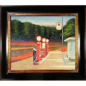 عمل فني Overstockart Hopper-Gas 1940 مع إطار ملكي من الساتان الأسود in Kuwait