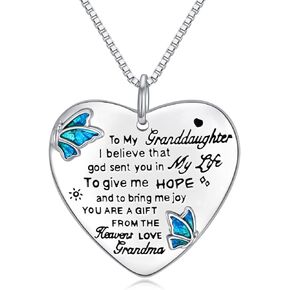 Always Remember You are Braver Than You Believe Necklace 925 Sterling Silver Butterfly Heart Pendant Inspirational Jewelry for Daughter from Mom Dad Back to School Gift Graduation Gift for Women Girls Sisters