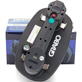 GRABO Electric Vacuum Suction Cup Lifter for Wood Drywall Granite Glass Tile Heavy Lifting Tool with Friction Foam Seal and 1 battery