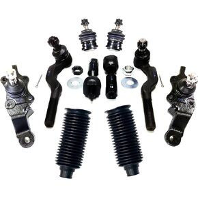 PartsW - 10 Pc Front Suspension Kit For Toyota Tacoma 1995-2004 (Check Models) Inner & Outer Tie Rod Ends, Upper & Lower Ball Joints, Rack & Pinion Bellows
