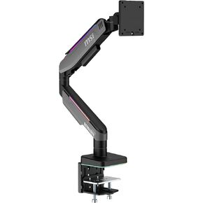 MSI MPG MT201R - Premium RGB Single Monitor Stand Arm, Supports 17-49" Screens and 44 lbs, VESA Compatible, Adjustable Heavy Duty Gas Spring Mount, Clamp & Grommet, Quick Release Plate - Gray
