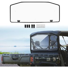 Full Clear Rear Windshield Compatible with Can-Am Defender HD5/HD8/HD10/MAX 2016-2023 Accessories Heavy Duty Scratch Resistant Back UTV Window