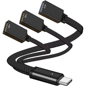 USB C Male to Three USB Female Cable, USB Type C to 2×USB 2.0, 1×USB 3.0 USB OTG Splitter Dongle Cord Converter for MacBook, iPad Pro Air, Microsoft Surface Go, PC,Laptop