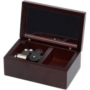Wind-Up Wooden Musical Box,Small Size Storage Music Box,Gift Music Box,Lilium from Elfen Lied Musical Box,with Silver-Plating Movement in,Claret