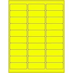 100 Sheets / 3000 FBA and Word Compatible Size Address Labels 30UP 2.625"x1" 30 Labels Per Sheet. Ink Jet and Laser Guaranteed. Made in USA (Yellow)