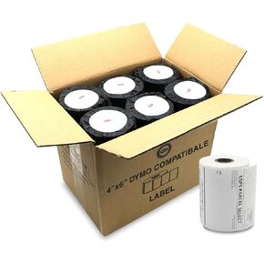 SIPA 4" x 6" Thermal Shipping Labels Compatible with Dymo Label Writer 4XL Label Printer. Water & Grease Resistant, Ultra Strong Adhesive, Perforated, BPA Free, 220 Labels/Roll (12 Rolls, 2640 Labels)