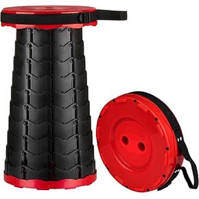 RED Telescoping Stool, Adjustable Height, Collapsible Retractable Folding Stool Portable Load 330 lb Folding Seat for BBQ Camping Pool Fishing Hiking Garden. in Saudi Arabia