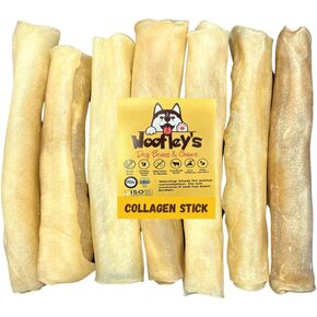 Woofley's 6 Inch Pure Collagen Sticks for Dogs (5 Count) - Collagen Chews for Dogs - Bully Stick Rawhide Alternative Dog Chews No Hide Bones for Medium & Large Dogs