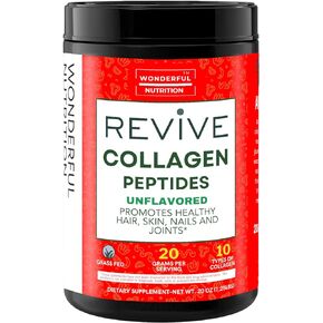 Collagen Peptides Powder, Unflavored Hydrolyzed Collagen Powder for Hair, Nail, Skin, Joint Health & Aging Support. Grass-Fed Collagen Supplements for Women and Men, 20Oz.