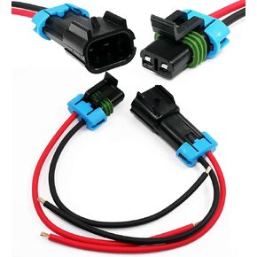 1-Pack (Male to Female Pigtail 16GA) Metri-Pack 2-Pin 30 Amp, 280 Series Connector Multi-Purpose
