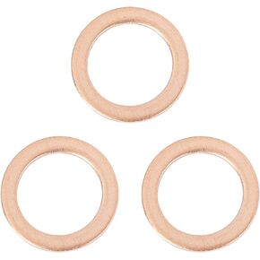 X AUTOHAUX 3pcs M14 Copper Tone Oil Drain Plug Gaskets Replacement for Benz 007603-014106