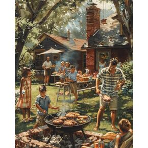 shinefly Paint by Numbers Kit Acrylic Easy Paint by Numbers for Adults Beginner Gift Home Wall Decor 16" W x 20" L, Champagne Rose