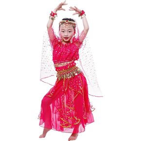Girl hortsleeve Belly Dance Costume Halloween Party Set,All Accessories