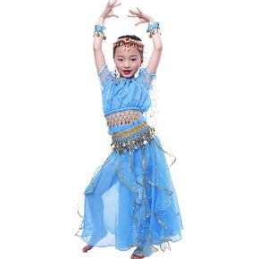 Girl hortsleeve Belly Dance Costume Halloween Party Set,All Accessories