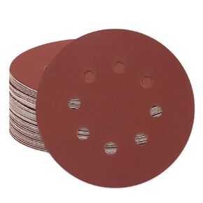 5 Inch 8 Hole Sanding Discs Hook and Loop, 50 PCS 40 Grit Round Sand Paper Disc, Aluminum Oxide Sandpaper Pads for Random Orbital Sander