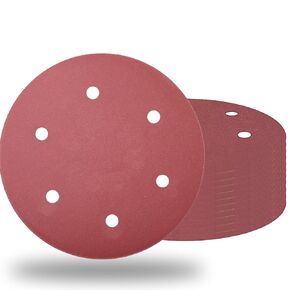 10 Pack 9 Inch 6 Hole 40 Grits Drywall Sanding Disc, 9" Hook and Loop Sandpaper Aluminum Oxide Sanding Pads Sand Paper for Drywall Sander