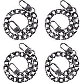 Wokape 4Pcs 39.4inch Gold Purse Chain Strap, Replacement Flat Chain Strap with Buckles, Luxury Fashion Chains for DIY Metal Shoulder Purse Chain Replacement - 39.4" / 100cm
