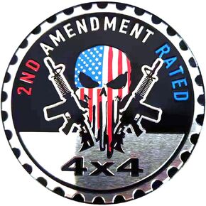 4 x 4 Metal Automotive Badge 3D Metal Emblems Round Emblem Decals Car Badge Decals Stickers Compatible with Jeep Wrangler Vehicles Trucks SUV (Boobie Bounce)