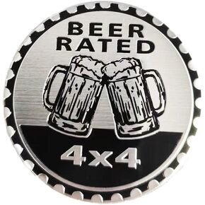 4 x 4 Metal Automotive Badge 3D Metal Emblems Round Emblem Decals Car Badge Decals Stickers Compatible with Jeep Wrangler Vehicles Trucks SUV (Boobie Bounce)