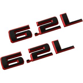 New 2019-2021 6.2L Hood Emblems 3D Badge Replacement for Chevy Silverado 1500 2500HD (BlackRed)