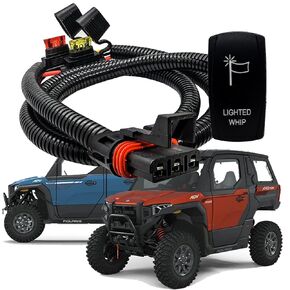 6ft. Power Bus Bar Plug Wire Harness Kit with On/Off Rocker Switch for Whip Lights Compatible with 2024 Polaris Xpedition XP ADV Ultimate Northstar Premium Pulse Busbar