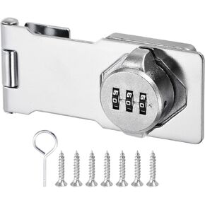 PATIKIL Household Cabinet Password Lock Hasp Locks Combination Latch with 3 Digit Password Security Latch Lock Anti-Theft Keyless Latch Lock for Drawer and Cabinet (Gold)
