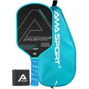 مجداف كرة البيسبول من ألياف الكربون الخام من AMA Sport Kronos مع غطاء - مضرب كرة البيسبول 16 مم - سطح محكم من الكربون 3K مع حبيبات ودوران فائقين، مقبض ممدود منقوش - شكل حراري
