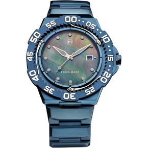 NOVE Trident Automatic - Swiss Made Ultra Slim Dive Watches for Men & Women, 13.05mm Thin, 200m Water Resistant, Date Calendar, Automatic, Three Lever Stoppers, Stainless Steel Band, 46mm Watches